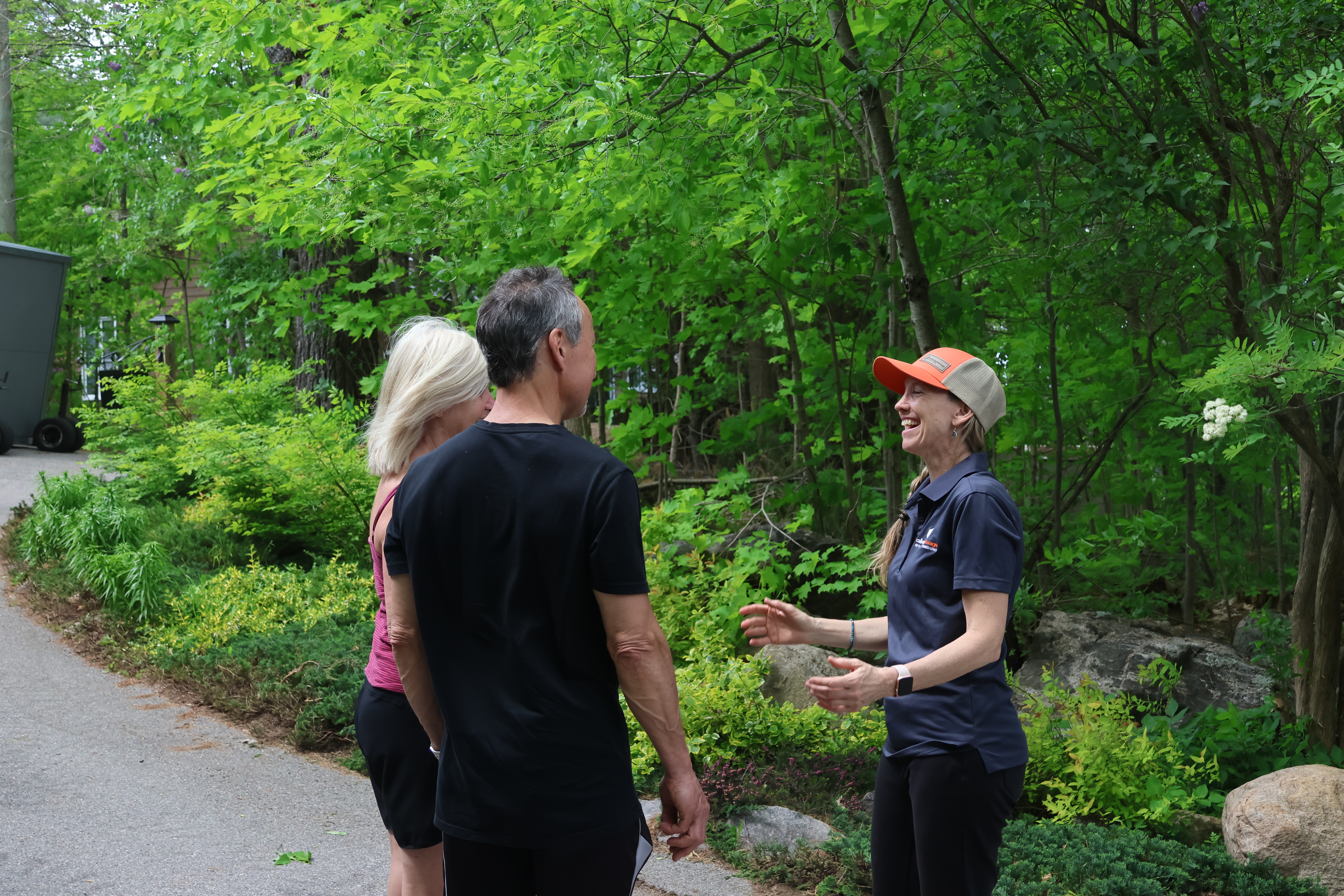 owner talking to customers