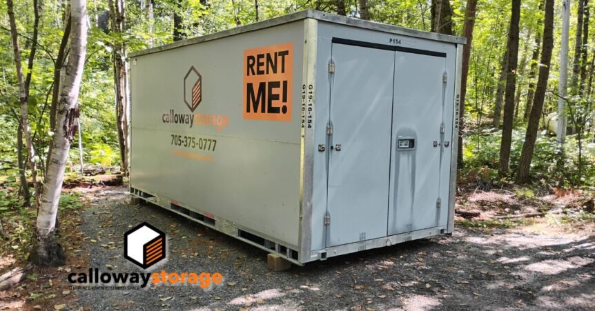 container in the trees